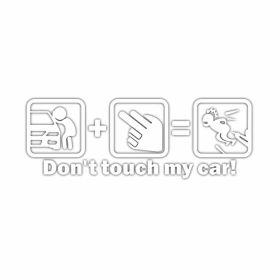 2 Pcs Decorative Car Stickers Window Stickers Don't Touch My Car Funny Motorcycle Decals; White