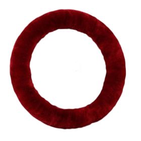 Wine Red Fluffy Steering Wheel Cover Warm Winter Plush Car Wheel Protector Universal Car Accessories for Women