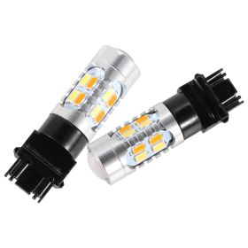 2 Pcs T25 3157 800LM Turn Signal Parking DRL LED Light Bulbs with LED Load Resistors Light Decoder Kit