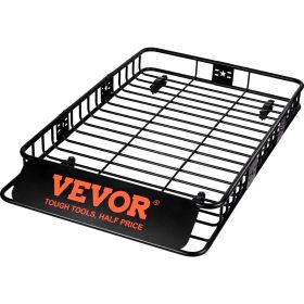 VEVOR Roof Rack Cargo Basket, 64" x 39" x 6" Rooftop Cargo Carrier with Extension, Heavy-duty 200 LBS Capacity Universal Roof Rack Basket